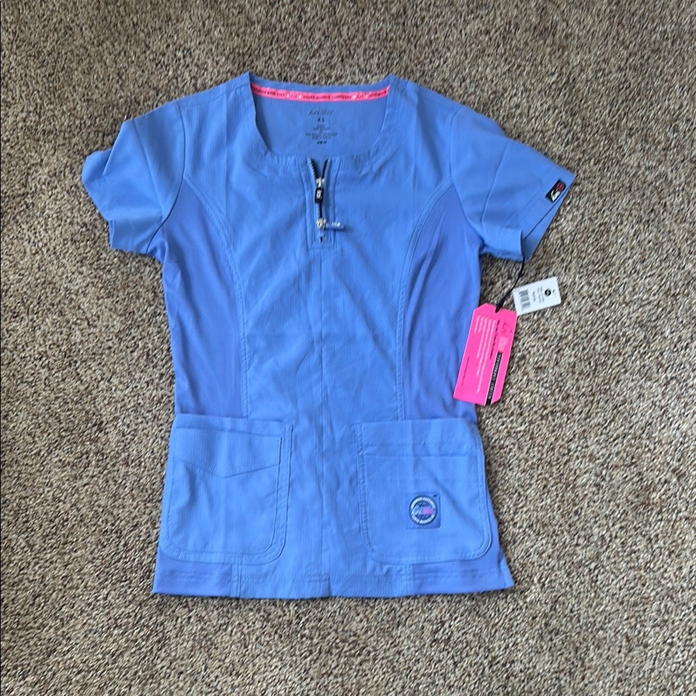 Koi Women's Ceil Blue Scrub Top